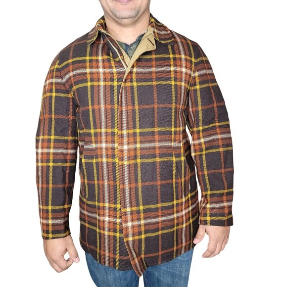 Pendleton vintage reversible wool plaid heavy winter mens jacket size Large/XL - Picture 7 of 16